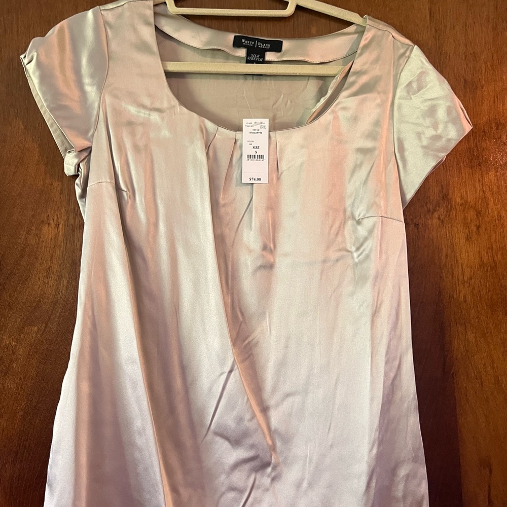 White House Black Market Cream Asymmetrical Blouse